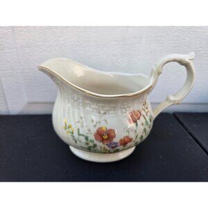 Mikasa Fine Ivory Margaux Creamer Pitcher Japan Floral Design Ceramic